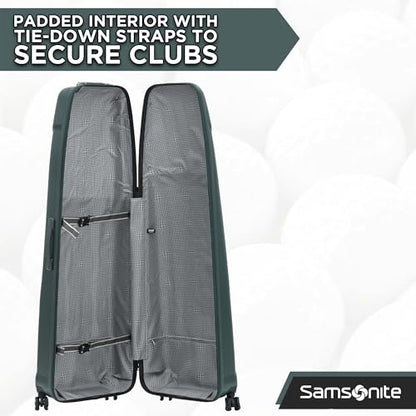 Samsonite Tour Pro Golf Hard Case Travel Bag | Lightweight, Durable ABS Shell, 360 Degree Multi-Directional Shark Wheels - color: Pine Green