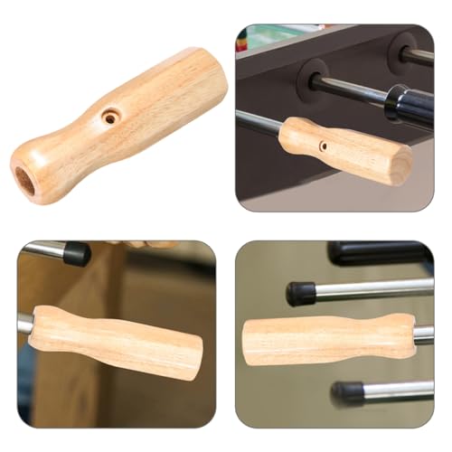 Foosball Table Handles 2 Pack Wooden Replacement Grips for Indoor Soccer Table Game Poles with Octagonal Design Easy Assembly Enhancing Family Entertainment