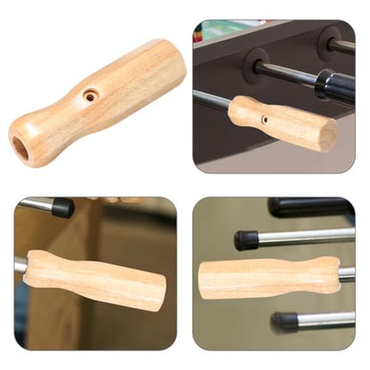 Foosball Table Handles 2 Pack Wooden Replacement Grips for Indoor Soccer Table Game Poles with Octagonal Design Easy Assembly Enhancing Family Entertainment