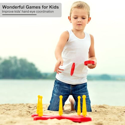 Aodaer 60 Pack Ring Toss Rings Plastic Carnival Rings for Carnival Party Favors Bottles Sport Ring Toss Game Fun Target Toys - color: Red