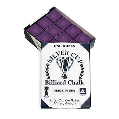 Silver Cup Billiard CHALK - ONE DOZEN - color: Plum