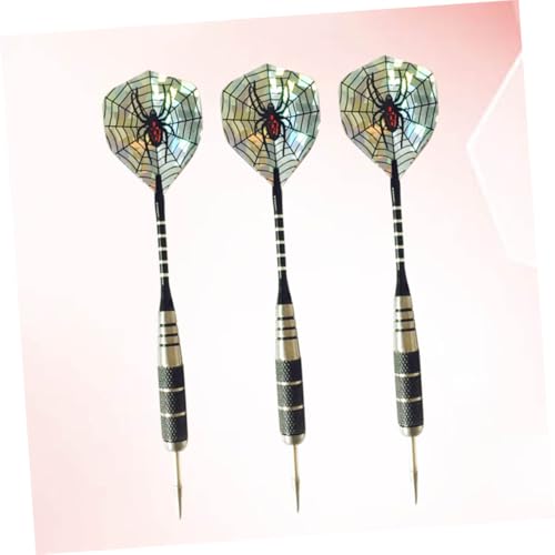 Happyyami 3pcs Professional Aluminum Rod Needle Tip Darts with Spider Pattern Tail Wings Flights for Sports Events and Comfortable for Indoor Outdoor Leisure Use