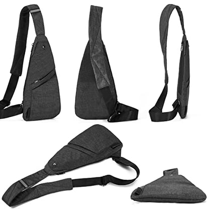 Seoky Rop Slim Sling Bag Small Ultra Thin Water Resistance Crossbody Chest Shoulder Backpack Personal Pocket Bag Dark Grey - color: Dark Grey-1