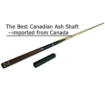 57" 3/4 Jointed Billiard/Pool/Snooker Cue Set 5 Face-Spliced Ash Shaft with A Leather Cue Case - color: T3SC08