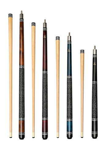 ASKA Short Pool Cue Sets, Canadian Maple Billiard Cue Sticks, 13mm Tip, 5/16x18 Joint, Multi-Set Options for Home & Game Rooms - style: Set of 4, L9CS