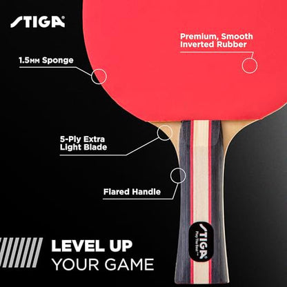 STIGA Performance 2 or 4 Player Table Tennis Set – USATT Approved Rackets and 3-Star Balls – 5-Ply Blade & Flared Handle – Perfect for Skill Development - style: 4 Player Set
