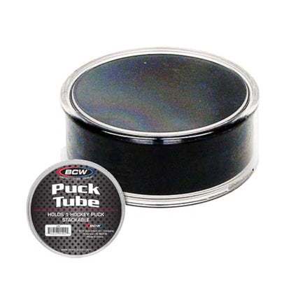 BCW Hockey Puck Tube Display Case - 1 ct - Crystal Clear, Stackable & Snug Fit