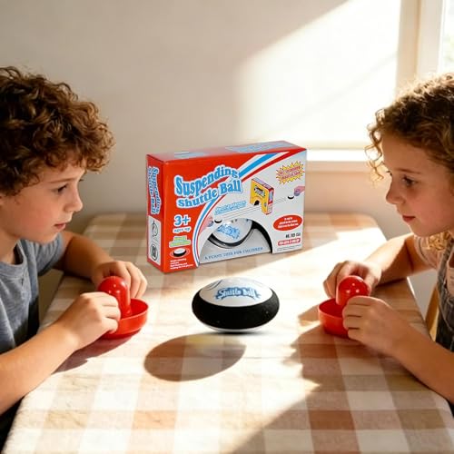 Air Hockey Hover Puck - Hover Puck Game, Desktop Air Hockey Game, Floating Hovers with 2 Red Sliders | Electric Board Interactive Toy Gift for Children and Adults Family Outdoor School Party