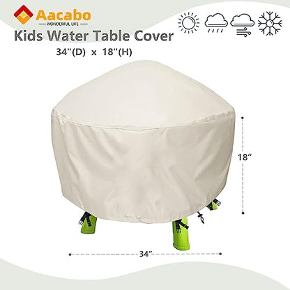 Water Table Cover Waterpark Play Table Covers Sand Water Outdoor Water Table Cover 34X34X18 inch-Beig - color: Beige
