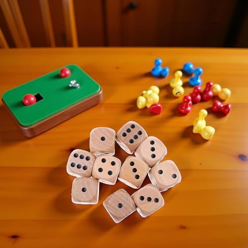 20Pcs Wooden D6 Dice Set, 20mm Round Corner, 6 Sided Gaming Dice for Adults Standard Game Dice