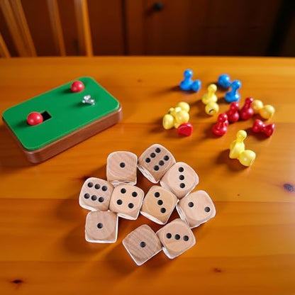 20Pcs Wooden D6 Dice Set, 20mm Round Corner, 6 Sided Gaming Dice for Adults Standard Game Dice