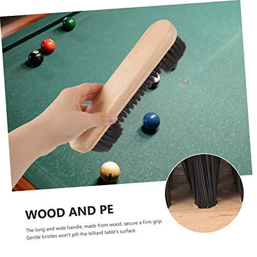 Mikikit 2-Piece Pool Table Cleaning Brush Set Wooden Billiard Table Felt Cleaner Dust Brush and Seam Cleaner