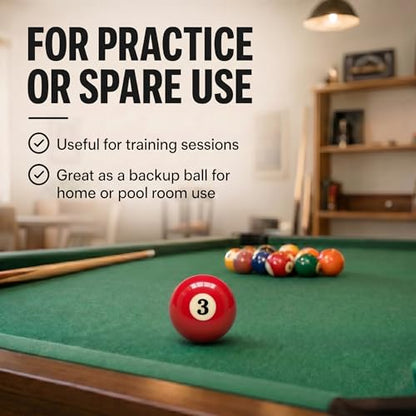 KONLLEN Single Replacement Pool Ball – 2-1/4" Regulation Size & Weight Billiard Ball Made of Phenolic Resin (Choose 1–15 or Cue Ball) - color: #3