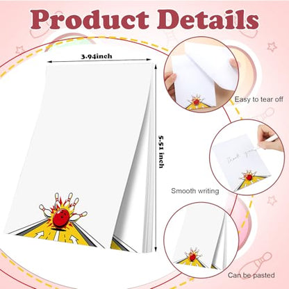 Ctosree 12 Pcs Bowling Gifts Sticky Notes Memo Pads for Bowling Party Favors Decorations Lined Sticky Notes for Daily Use Game Reminders Office Reward Supplies - style: Bowling