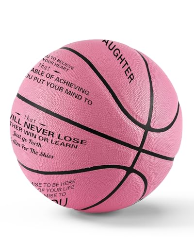 KAAYEE Engraved Basketball for Grandson, Engraved Basketball for Son from Mom Dad, Personalized 29.5" Basketballs Gifts, Custom Christmas Birthday Graduation Back to School Gift for Son from Mom Dad - color: Pink-to Granddaughter