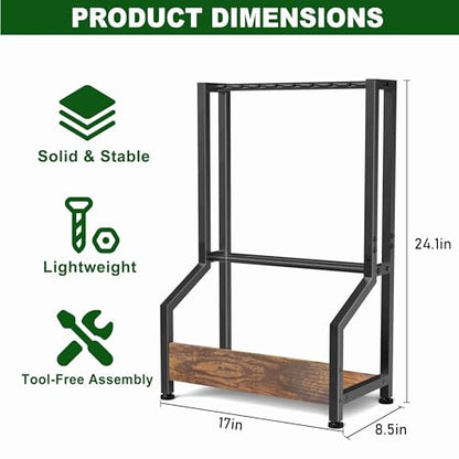 Golf Club Holder Stand Rack for 9 Clubs & 9 Balls, Putter Holder Rack Wood & Iron Golf Club Display Storage Rack for Simulator Garage