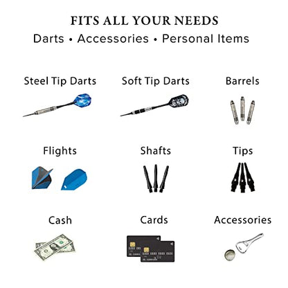 Casemaster Sentinel 6 Dart Case, Holds Extra Accessories, Tips, Shafts and Flights, Compatible with Steel Tip and Soft Tip Darts, Impact & Water Resistant Tactech Shell, Galaxy - color: Tactech Shell Galaxy