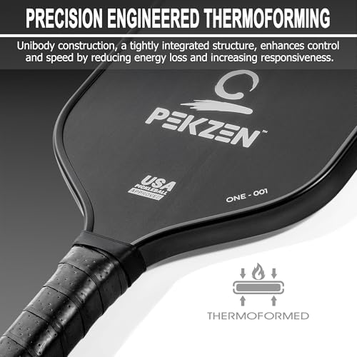 Limited Edition - PEKZEN Professional Pickleball Paddle Crafted with Japan T700 Carbon Fiber, Thermoformed Process with Minimalist Design - color: Moon White