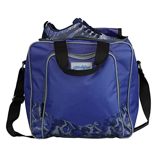 KR Strikeforce Krest Single Bowling Ball Tote Bag Holds One Bowling Ball and Shoes Up to Size 14 - color: Navy/Camo