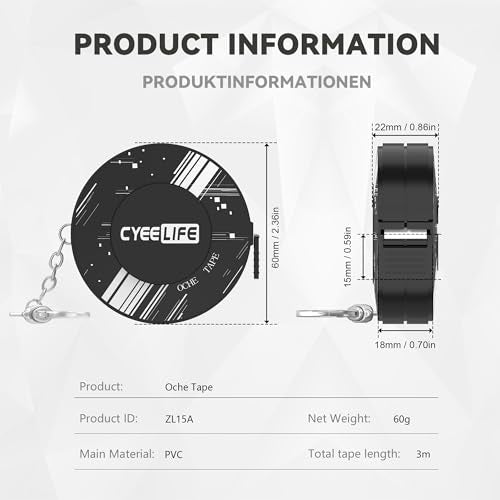 CyeeLife Retractable Dartboard Measure and Oche Guide,Darts Oche Tape Measure for Easy Set Up