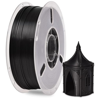 RAMBERY Black PLA+ 3D Printer Filament 1.75mm 1kg Spool, Toughness Upgraded 3D Printing Filament, Neatly Wound Fit Most FDM Printers - color: Pla+ Black, size: 1kg