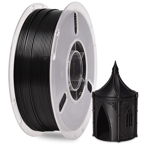 RAMBERY Black PLA+ 3D Printer Filament 1.75mm 1kg Spool, Toughness Upgraded 3D Printing Filament, Neatly Wound Fit Most FDM Printers - color: Pla+ Black, size: 1kg