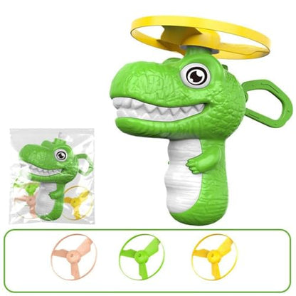 Disc Flying Toy, Fun Dinosaur Design, 11.5x3.5x12cm, Cat Toy Launcher, Cat Fetch and Hunt Toys, Easy to Use, for Yard, Garden, Balcony, Terrace Fun - color: Green