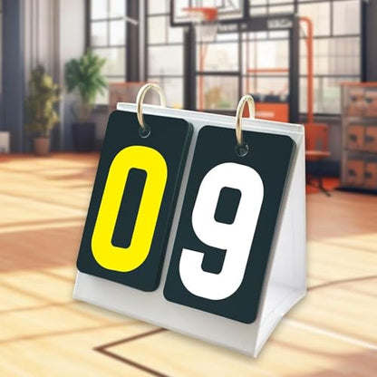 Sports Scoreboard 2 Digit Portable Tabletop Flip Number Scorekeeper PVC Material Smooth Clear Numbers Suitable for Volleyball Baseball