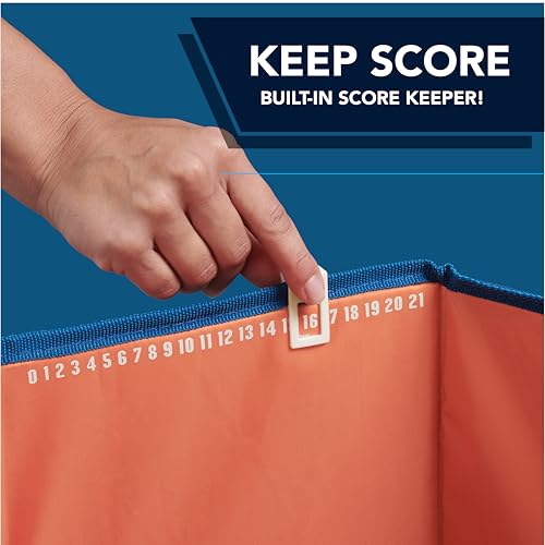 Kan Jam Pack 'N Go Foldable Travel Disc Toss Game - Portable All-Weather Beach Games - Built-in Scoring & Easy Setup - Tailgate Essentials & Yard Fun
