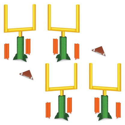 Beistle 3-D Football Goal Post Centerpieces, 2-Pack Printed Cardstock Paper, Interactive Table Decor for Sports Parties, Tailgating, and Game Day Celebrations, 11”