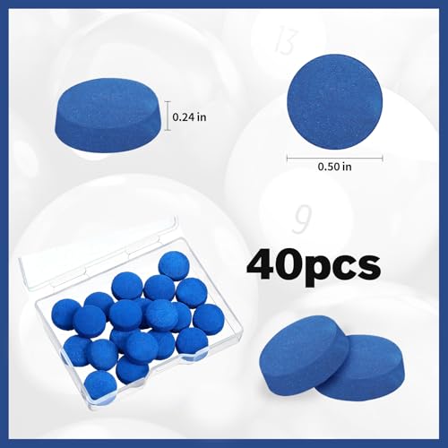 Vefungyan Billiard Pool Cue Repair Kit: 2 Pool Cue Tip Clamp 20 Billiard Cue Tips 4 Shaper 5 Chalk Cubes 5 Pool Cue Repairers 2 Planers - color: 40pcs cue tips 13mm