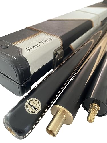 57" 3/4 Jointed Billiard/Pool/Snooker Cue Set 5 Face-Spliced Ash Shaft with A Leather Cue Case - color: Tech Ebony Butts