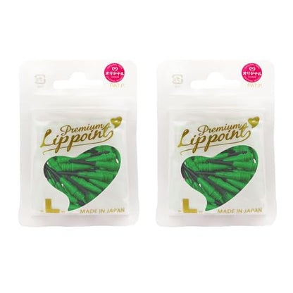 L-style Premium Lippoint - Soft Tip Dart Points - Regular Length - color: Black/Green 2-Tone