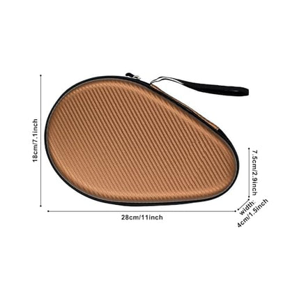 MiOYOOW Table Tennis Racket Case, Hard Shell Ping Pong Storage Bag Ping Pong Paddles Case with Zipper Can Hold 2 Short-Handled Rackets or 1 Long-Handled Racket - color: Straw mat pattern khaki