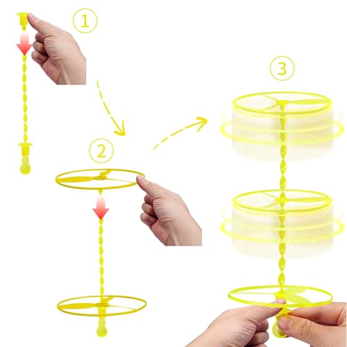 50 Pcs Plastic Flying Helicopter Toy Set Flying Twist Disc with Launchers Spinning Bamboo Dragonfly Plastic Propeller for Kids Party Favors Gifts