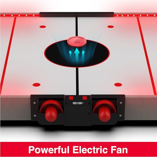 ESPN 50 Inch Jumbo Air Hockey Table with LED Scoring Includes Pucks Paddles