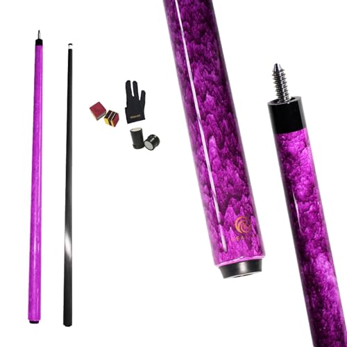 Billiard Cue Carbon T700 Carbon Fiber 56 Inch XTC 12mm Tip Billiard Accessories 1/2 Joint Handmade Straight for 8-Ball/9-Ball 18-20 Ounces - color: Purple