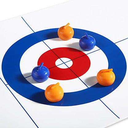 8 Pieces Mini Shuffleboard Pucks Tabletop Curling Game Pucks Replacement Shuffleboard Rollers Sliding Bead Games for Adults (Blue, Orange)