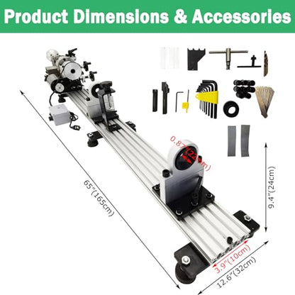 Multi Function Billiard Cue Repair Machine 0.87" Spindle 110V | 450W Motor 0-2000 RPM, 7.87 Inch Max Swing Diameter, 19.7 Inch Machining Length, for Pool Cue Straightening Tipping