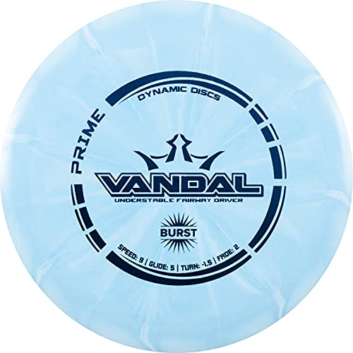 Dynamic Discs Prime Burst Vandal Disc Golf Driver, Men and Women, Controllable, Beginner Friendly Distance Frisbee Golf Disc, 176g, Stamp Color Will Vary - color: Blue