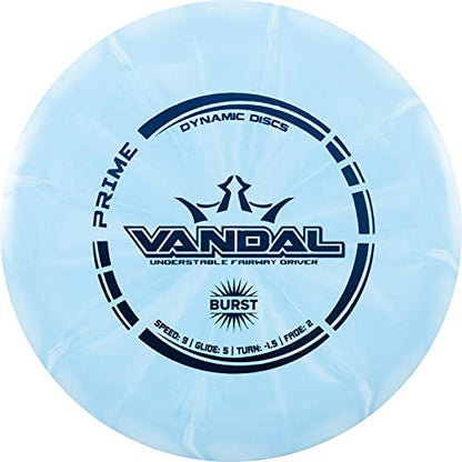 Dynamic Discs Prime Burst Vandal Disc Golf Driver, Men and Women, Controllable, Beginner Friendly Distance Frisbee Golf Disc, 176g, Stamp Color Will Vary - color: Blue