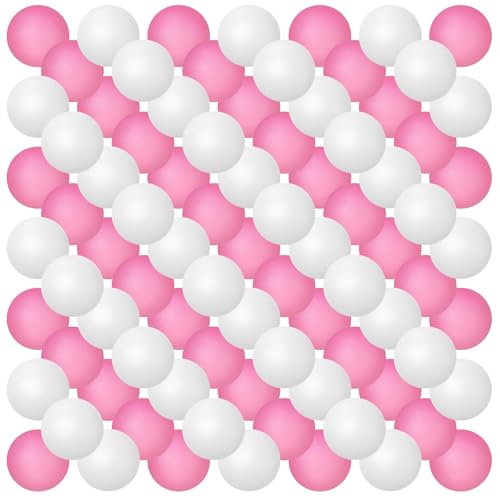 Hanaive 100 Pack Table Tennis Balls Multi Colored 40mm Plastic Balls Bulk Washable Small Game for Carnival Pool Games, Party Decoration Pet Toy - color: White, Light Pink