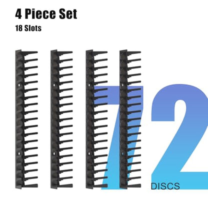Video Game Wall Mount Organizer, 4 Piece Set, 72 Disc Capacity, Multi-Size Slots for PS5/PS4/Xbox/Switch Games, Black (4)