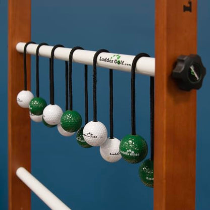 Ladder Golf - Single Ladder Ball Game (Green + White Bolas) Official Brand Game (G/W)