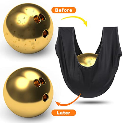 Zhanmai 3 Pcs Bowling Basics Accessories Kit, Bowlings Ball Polisher Bag and 2 Pieces 10"x 8" Microfiber Bowling Ball Towel with Easy-Grip Dots See Saw Bag Cleaner Set for Bowlers Men Women