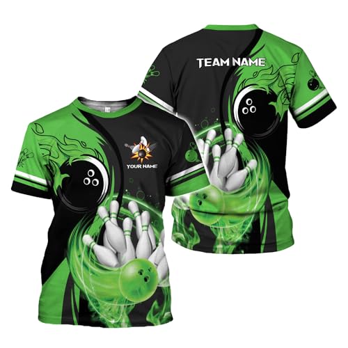 Rivelus Personalized Name Bowling Shirts for Men and Women 3D, Bowling Shirts for Team Bowling, Bowling Shirts Gift - color: Blm32