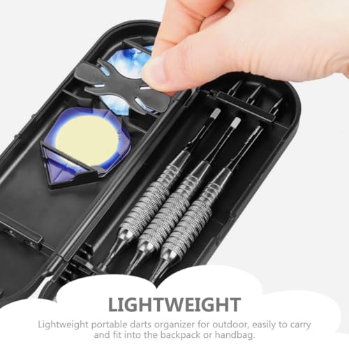 Mikinona 2pcs Portable Darts Carry Case Set with Storage Compartments Hard Shell Darts Organizer Box for Travel and Soft Tip Accessories