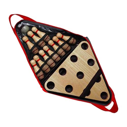 Shuffleboard Bowling Pin Set with 10 Pins and Ball for Family Birthday Gifts