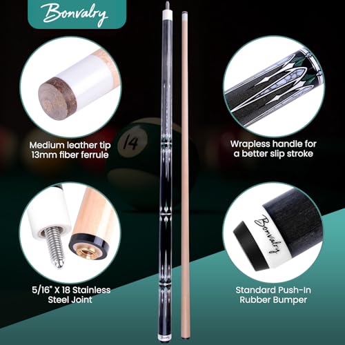 Pool Cue Kit - Stained Maple 58 Inch Pool Stick with Hard Case and Accessories for Billiards Enthusiasts - color: Grey, style: 20oz