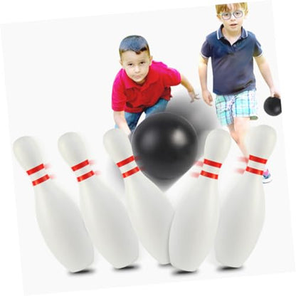 1 Set Childrens Bowling Kit Parent Interactive Sports Pins Balls Safe Material Fun for Family Parties and Kindergarten Activities Random Color